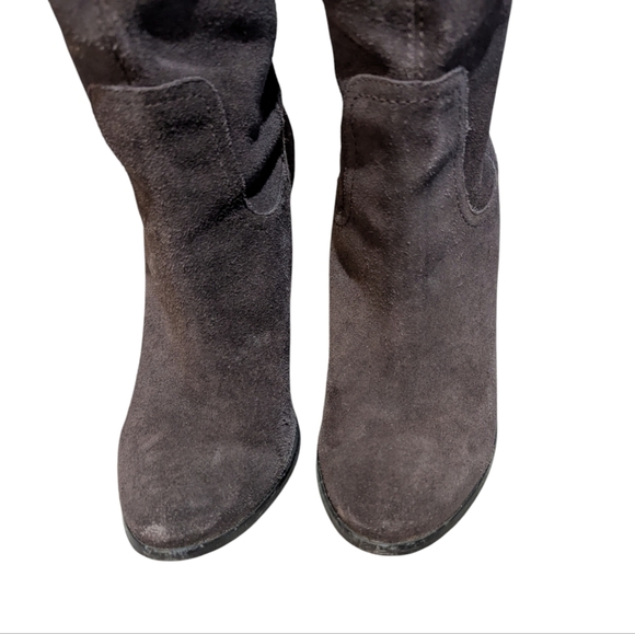 EUC Carlos Santana Hotrod Dark Brown Tall Suede Boots size 8 - Picture 2 of 8